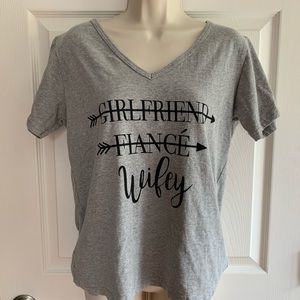 Girlfriend to fiancé to wifey shirt!